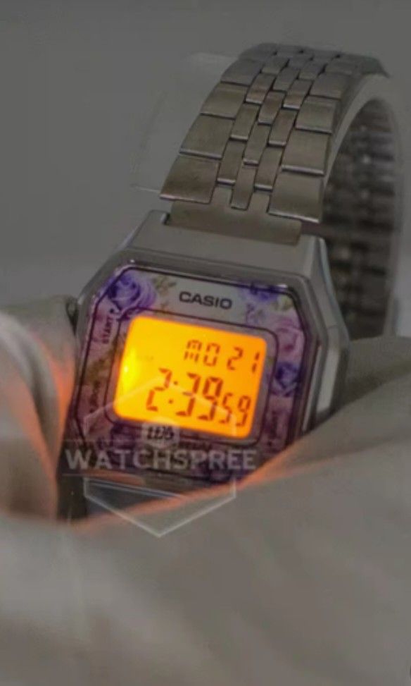 Casio digital discount silver watch