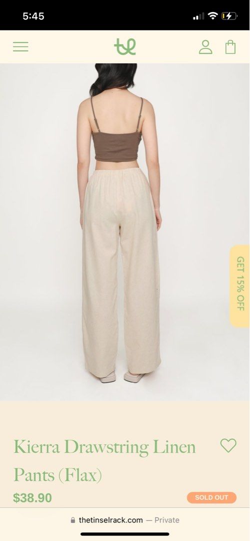 Kierra Drawstring Linen Pants (Flax)