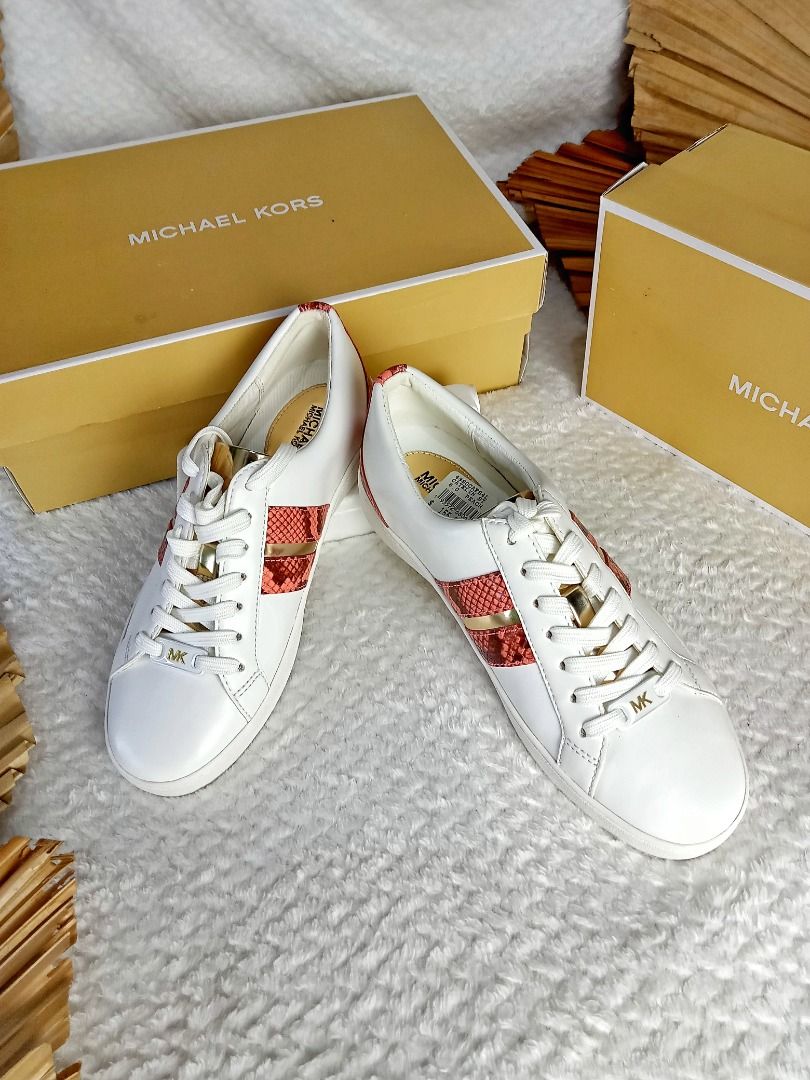 BRAND NEW AUTHENTIC MICHAEL KORS CATELYN STRIPE LACE UP Women s Fashion Footwear Sneakers on Carousell