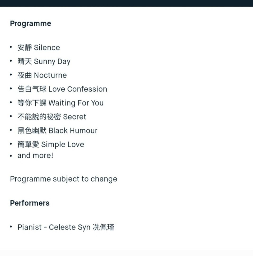 Candlelight A tribute to Jay Chou, Tickets & Vouchers, Event Tickets