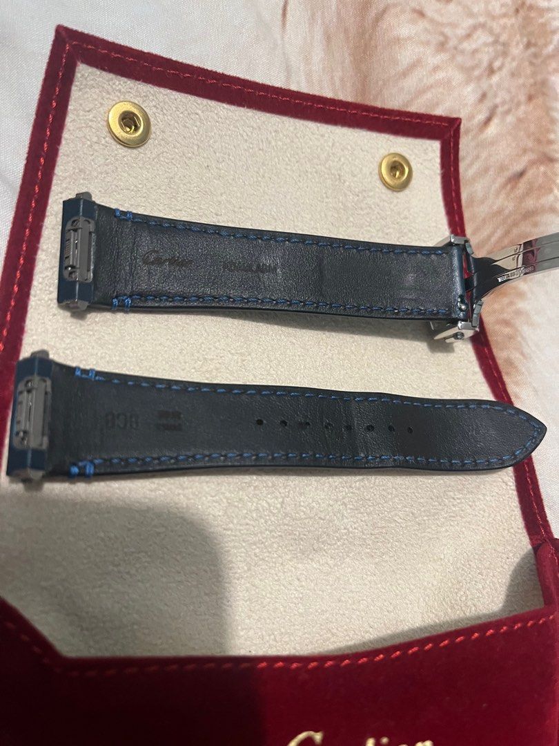 Cartier Santos Large Authentic Blue Calf Leather Strap w/ Quick Switch (Category: Luxury Watches) located in Angeles City. Submitted by jwm02c (Listing ID 1248787318, Image 2). Description: Cartier Santos Large Authentic Blue Calf Leather Strap. Quick Switch version. Good condition and lots of life left. Buckle will not be included. .