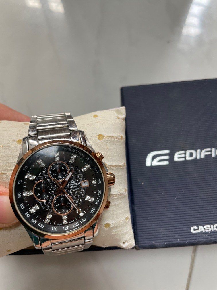 Edifice clearance black gold