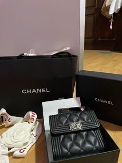 Ready BNIB Chanel Long Wallet Zippy Black Caviar SHW