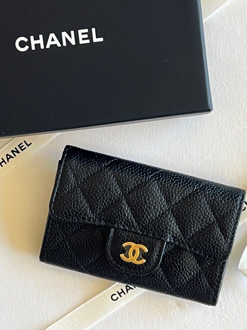 Chanel Small Buttons black grained calfskin ghw