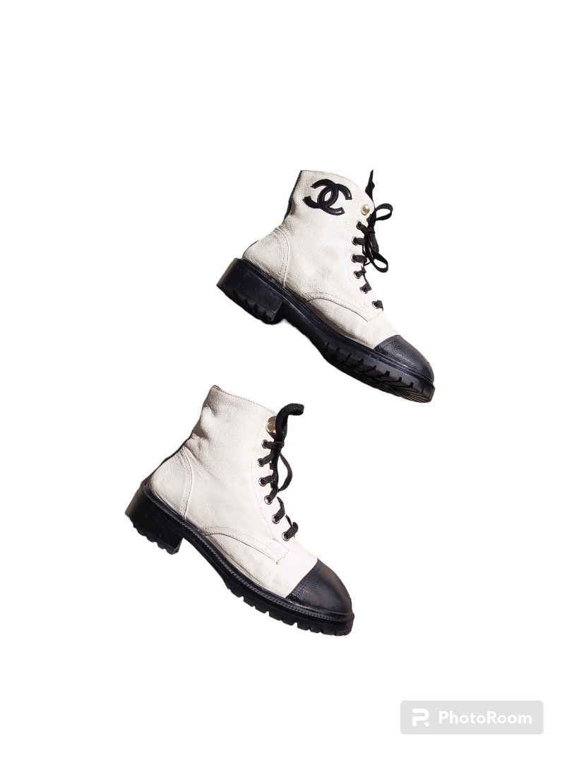 Chanel white clearance boots with pearls