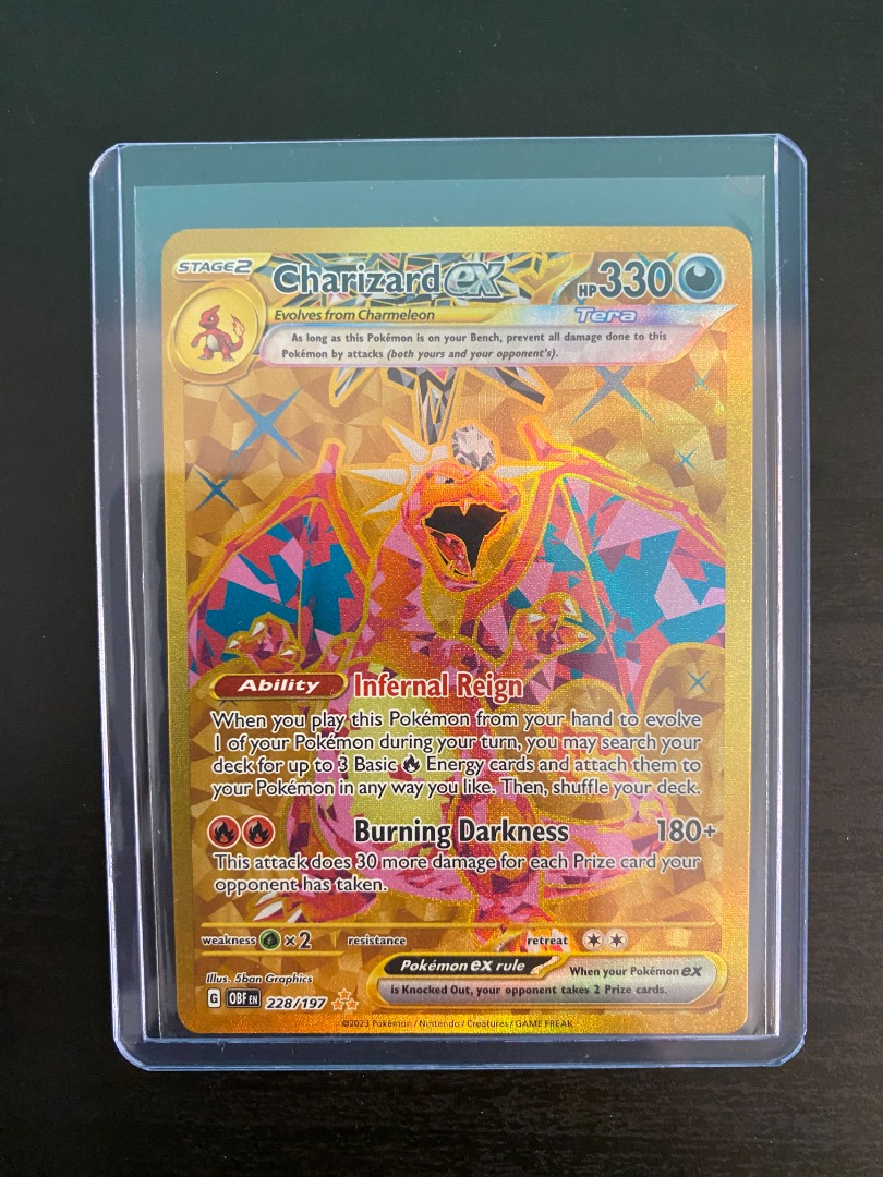 Charizard EX Hyper Rare Gold [Obsidian Flames], Hobbies & Toys, Toys