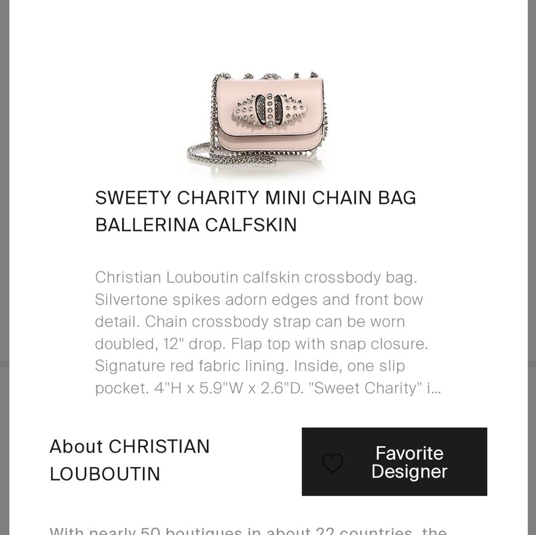 Christian Louboutin Sweety Charity Mini Chain Bag Ballerina Calfskin