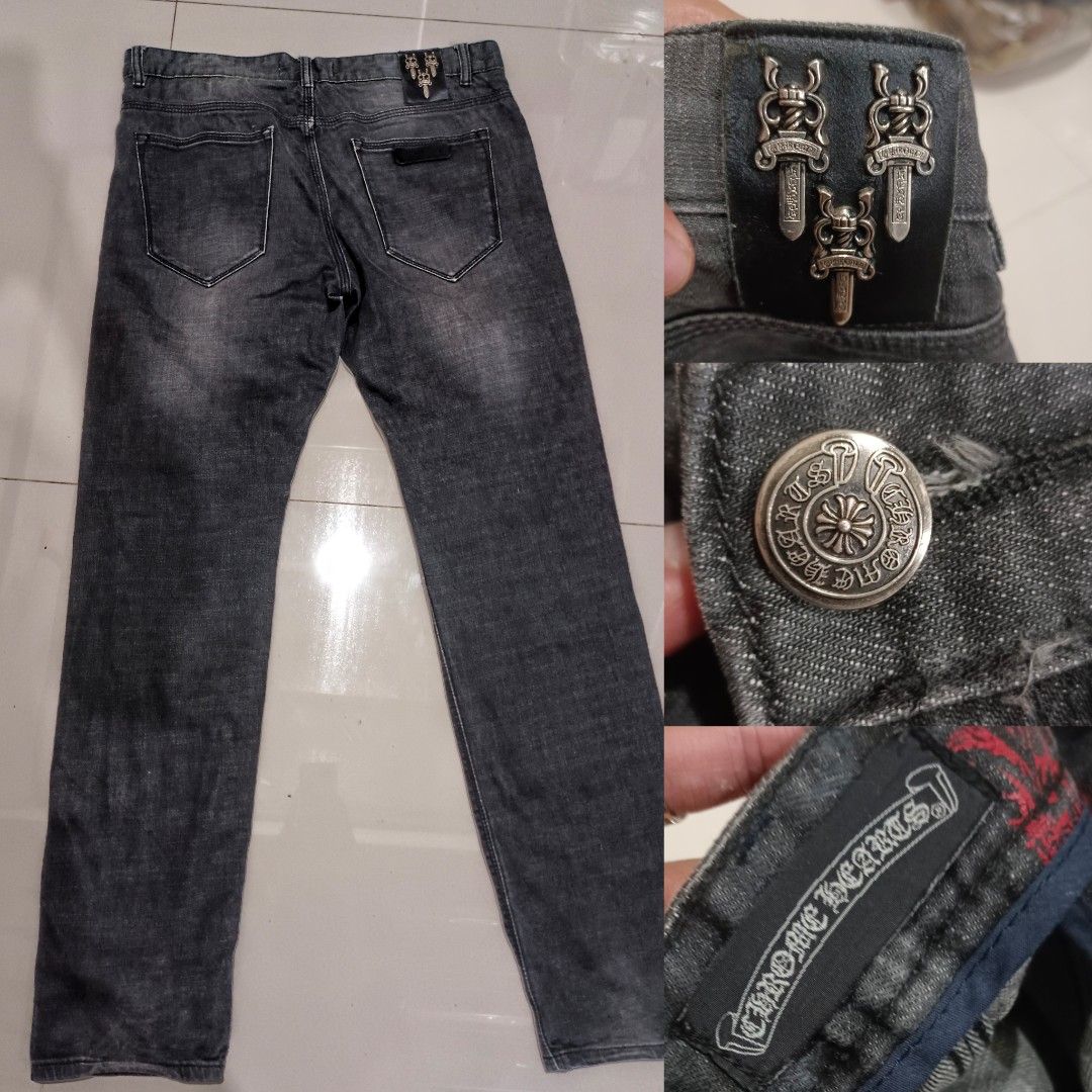 CHROME HEARTS DENIM PANTS SIZE 33, Women's Fashion, Bottoms, Jeans on  Carousell