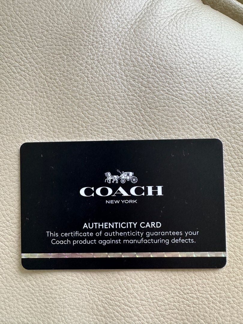 Coach bag discount authenticity card