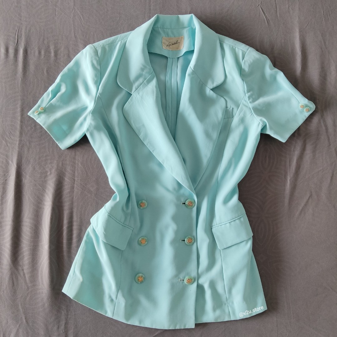 Coquette cottagecore vintage 90's y2k mint sage green blazer on Carousell