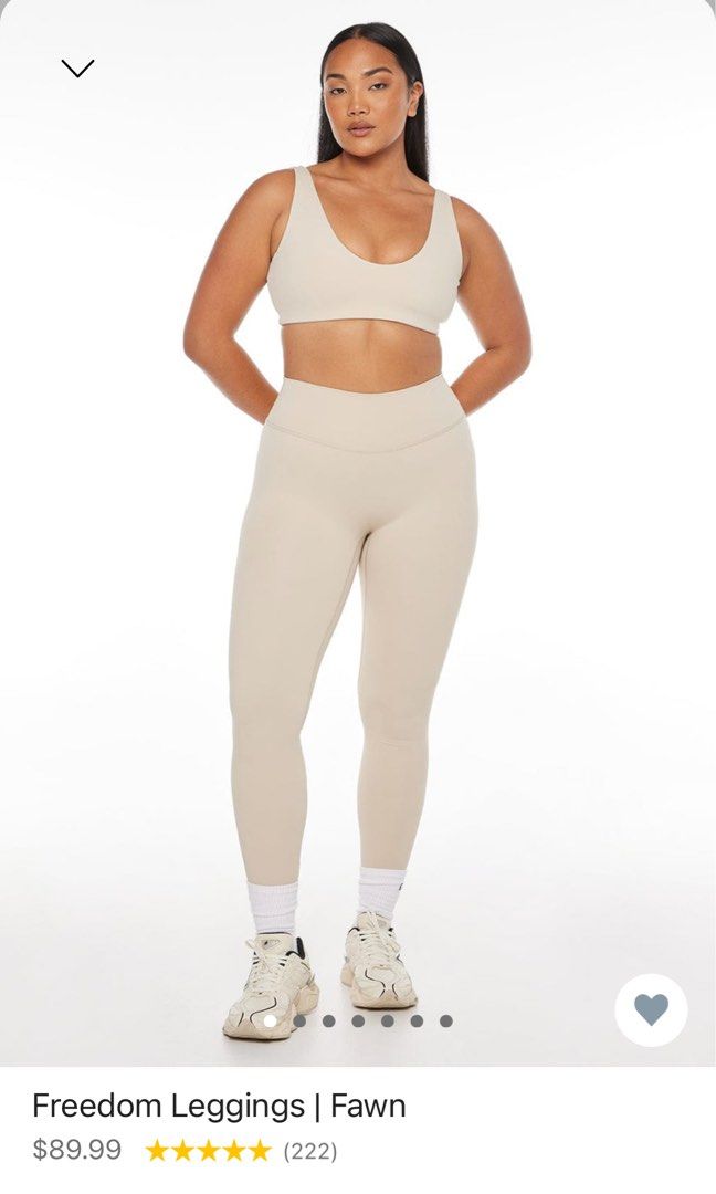 CSB White serenity leggings, Women's Fashion, Activewear on Carousell