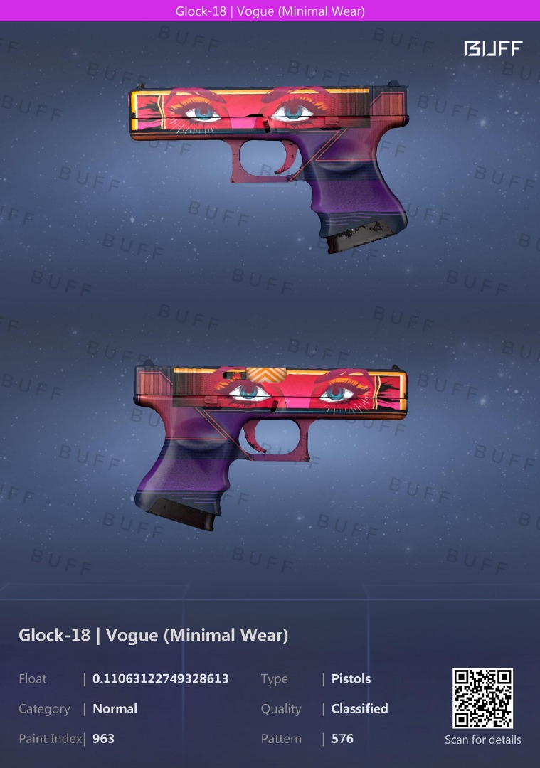 Glock-18 (StatTrak™)  Vogue - Counter Strike - Skins - GGMAX