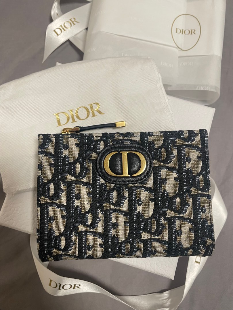 30 Montaigne Dahlia Wallet Blue Dior Oblique Jacquard, DIOR in 2023