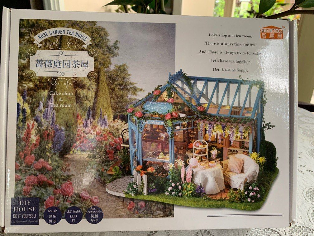 DIY HOUSE Rose Garden Tea House , Hobbies & Toys, Stationery & Craft