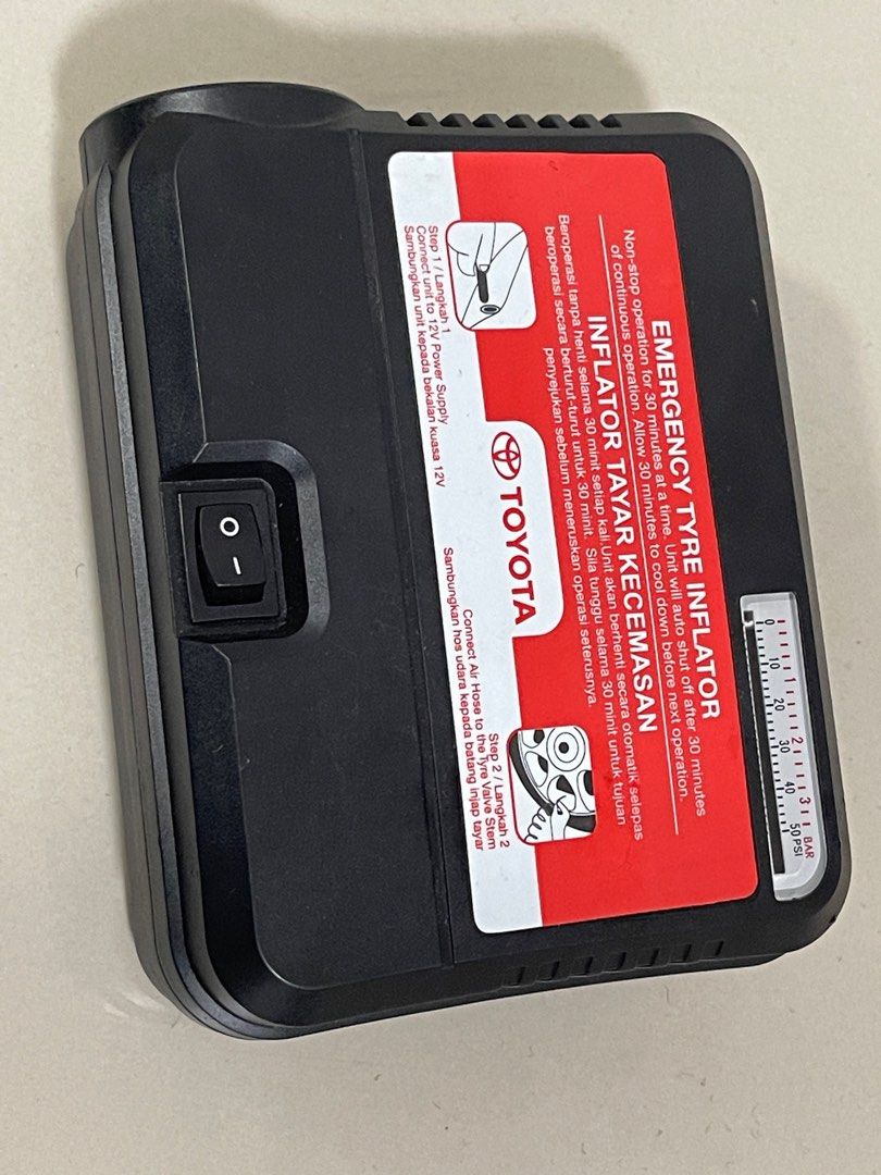 Toyota emergency tyre shop inflator