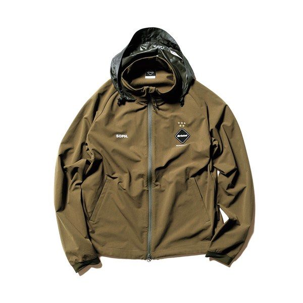 FCRB STRETCH LIGHT WEIGHT HOOD BLOUSON olive brown khaki