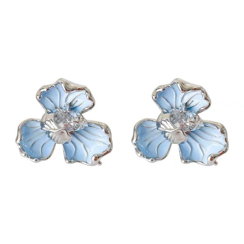 White enamel discount flower earrings