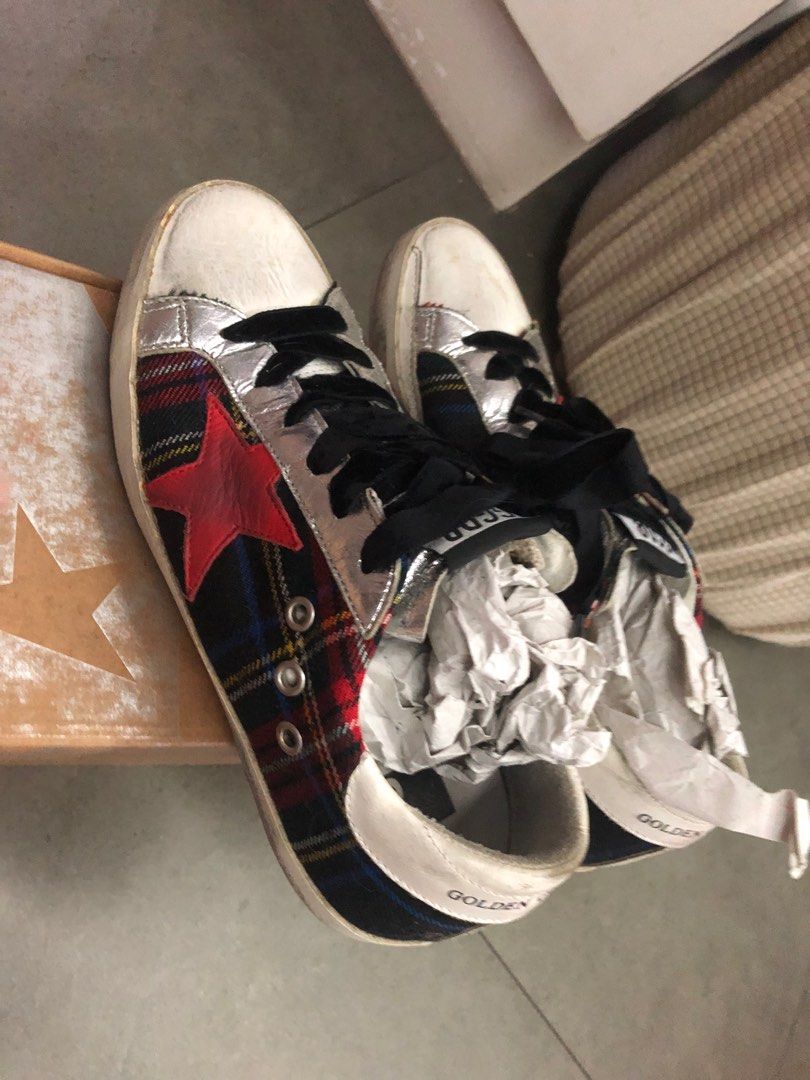 Golden goose tartan sneakers shop