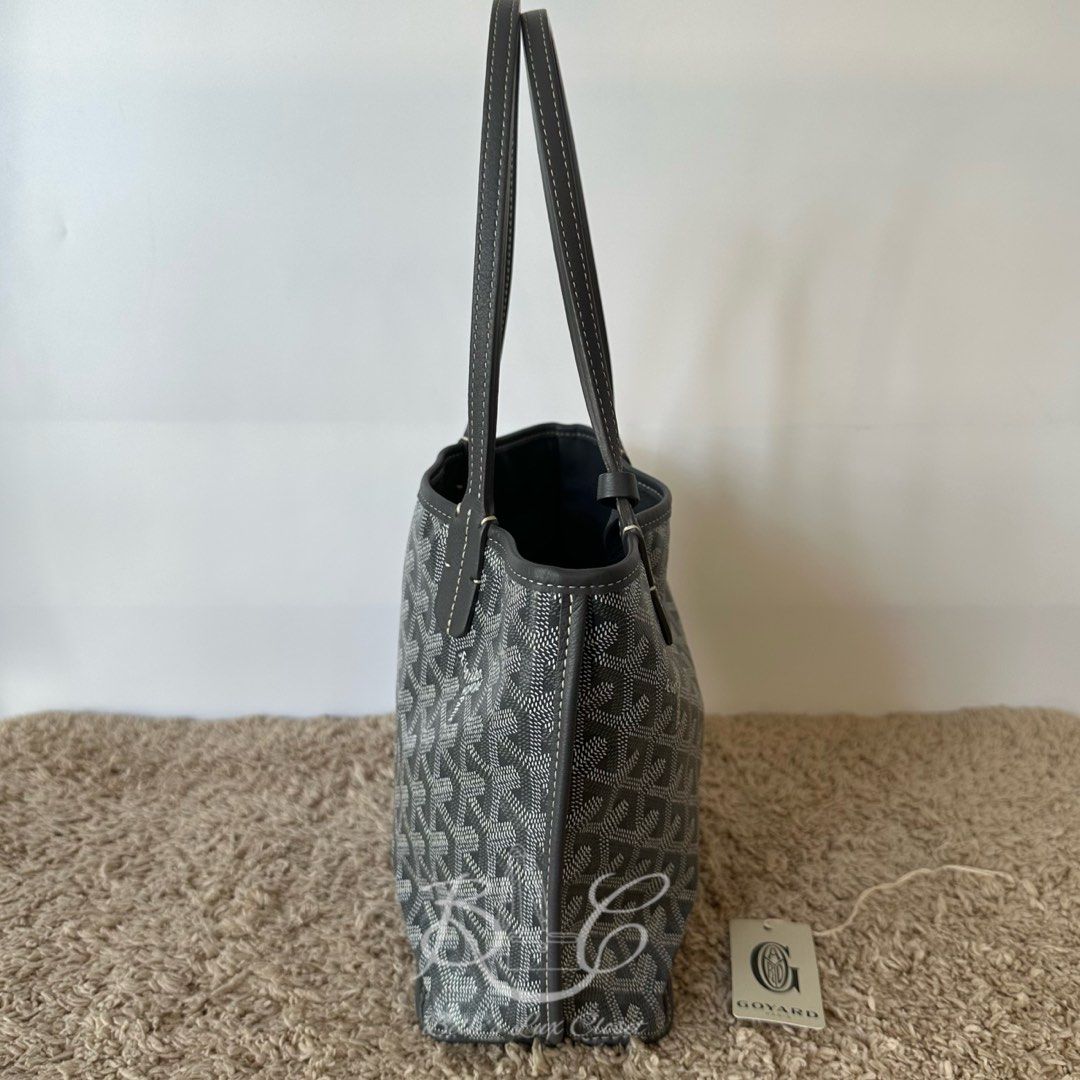 Mini Anjou Reversible Tote Canvas Calfskin Grey SHW