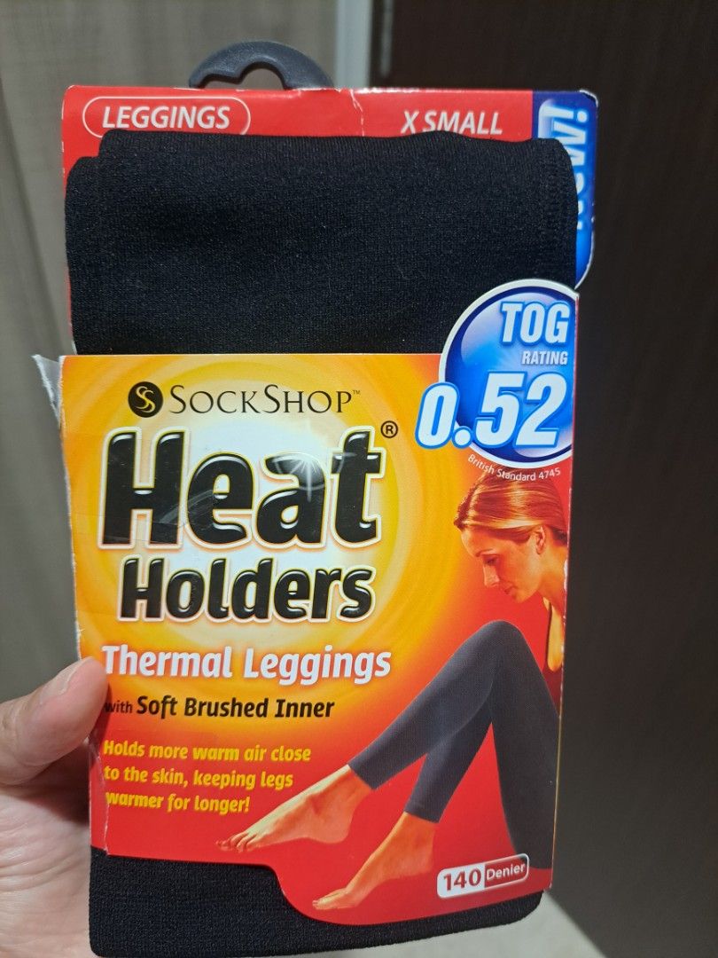 Ladies Black Heat Holders Thermal Brushed Tog Rated Winter Leggings All  sizes 