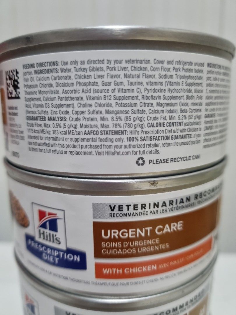 Hill s Prescription Diet a d Urgent Care Canned Dog and Cat Food