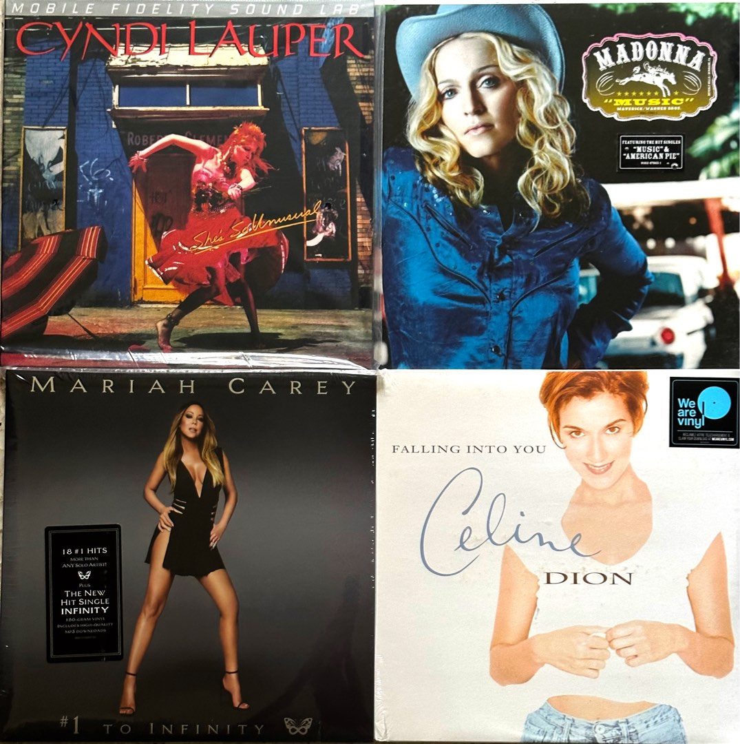 Hit albums by Mariah, Celine, Cyndi and Madonna (on vinyl), Hobbies ...