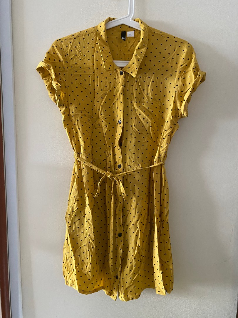 slim fit dress slacks Girls Yellow Cotton Dress