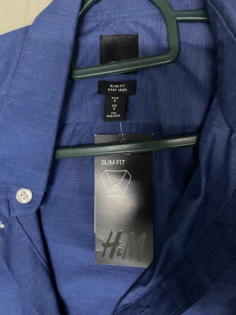 H M shirt size S slim fit easy iron Men s Fashion Tops Sets