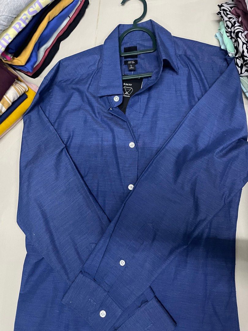 H M shirt size S slim fit easy iron Men s Fashion Tops Sets