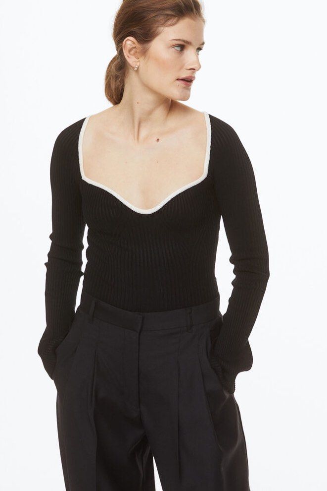 H&M Sweetheart-neckline Top