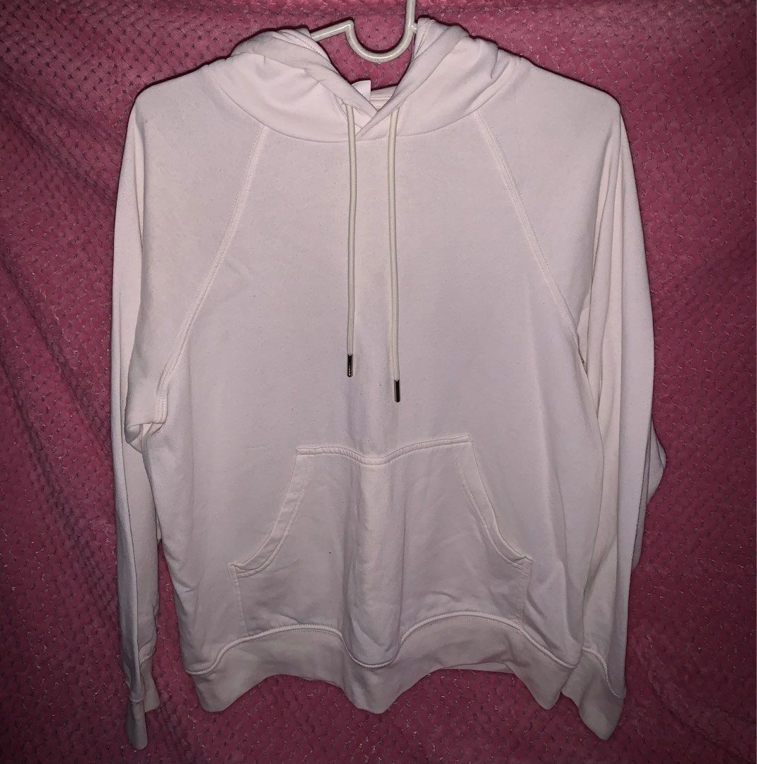 H M White Hoodie Women s Fashion Coats Jackets and Outerwear on Carousell