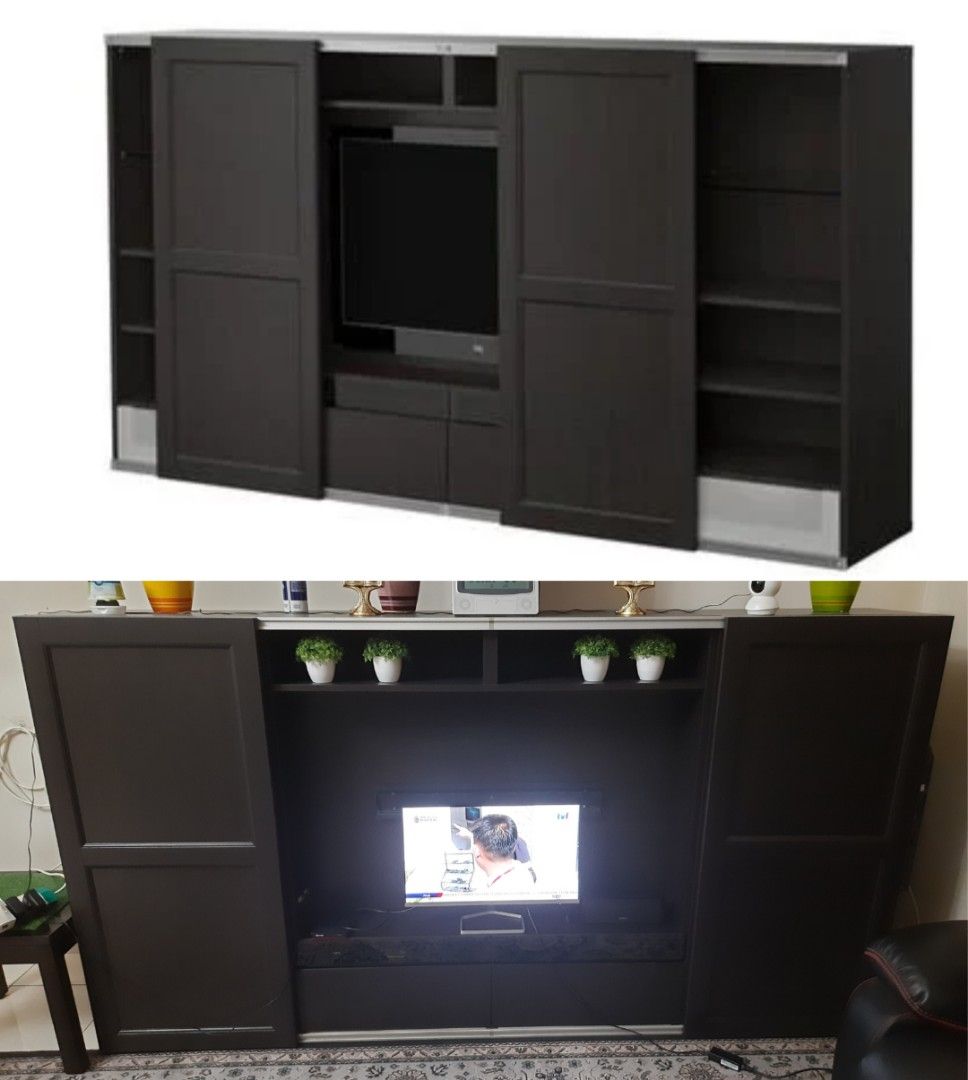 IKEA BEST TV Cabinet With Sliding Doors TO LET GO