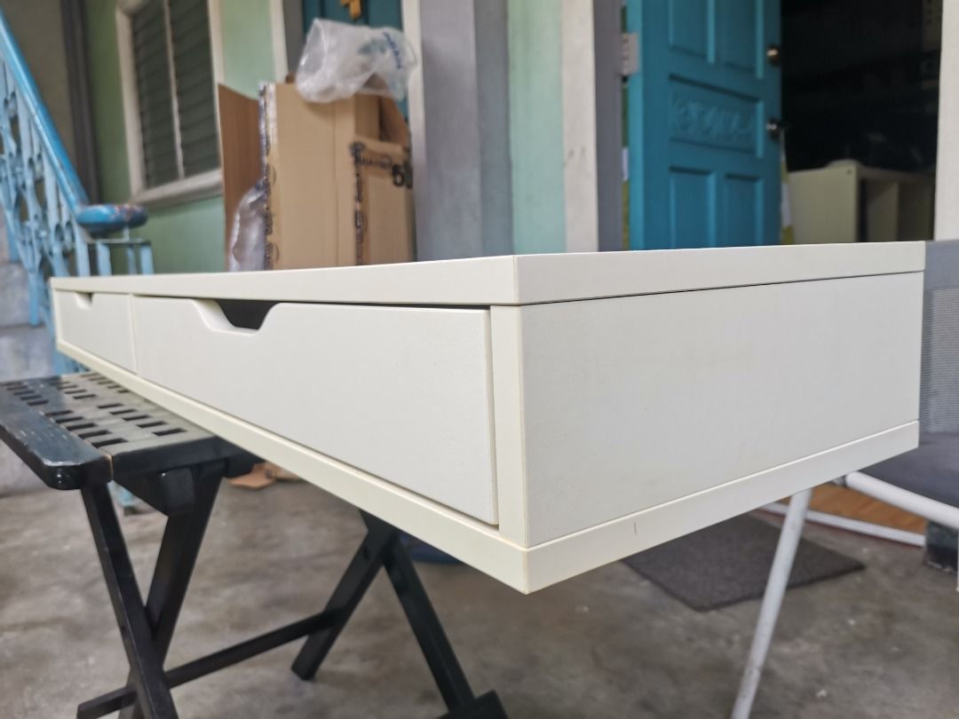 IKEA Ekby Alex shelf with drawers on Carousell