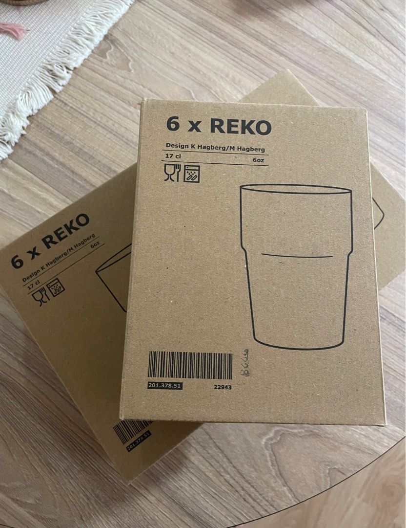 Ikea glass cups (3 boxes), Furniture & Home Living, Kitchenware