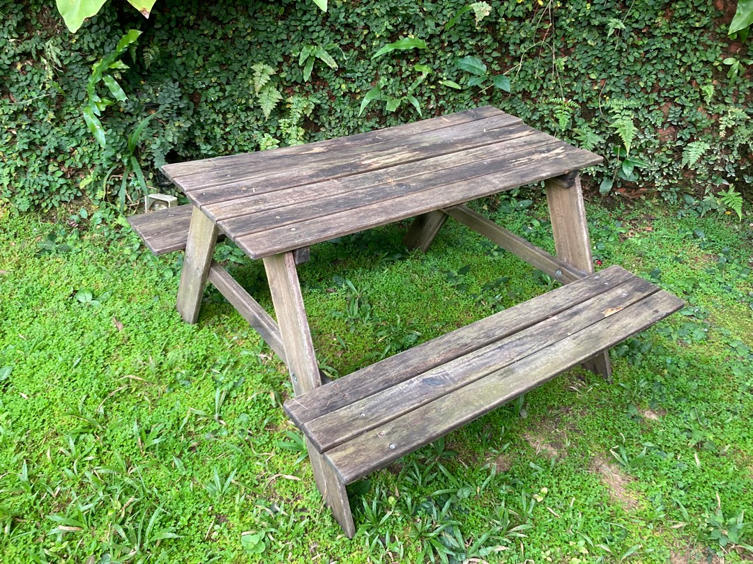 IKEA Kids wooden picnic table, Furniture & Home Living, Outdoor