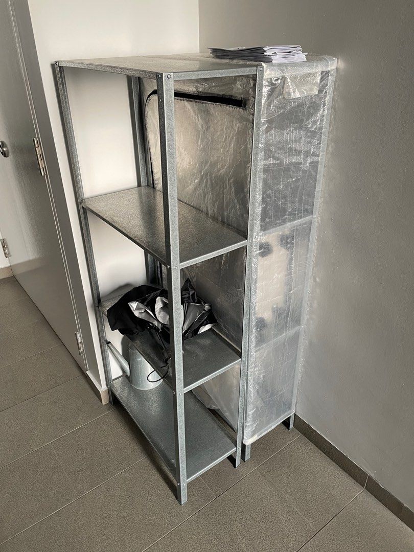 IKEA outdoor shelf HYLLIS, including original cover, Furniture & Home