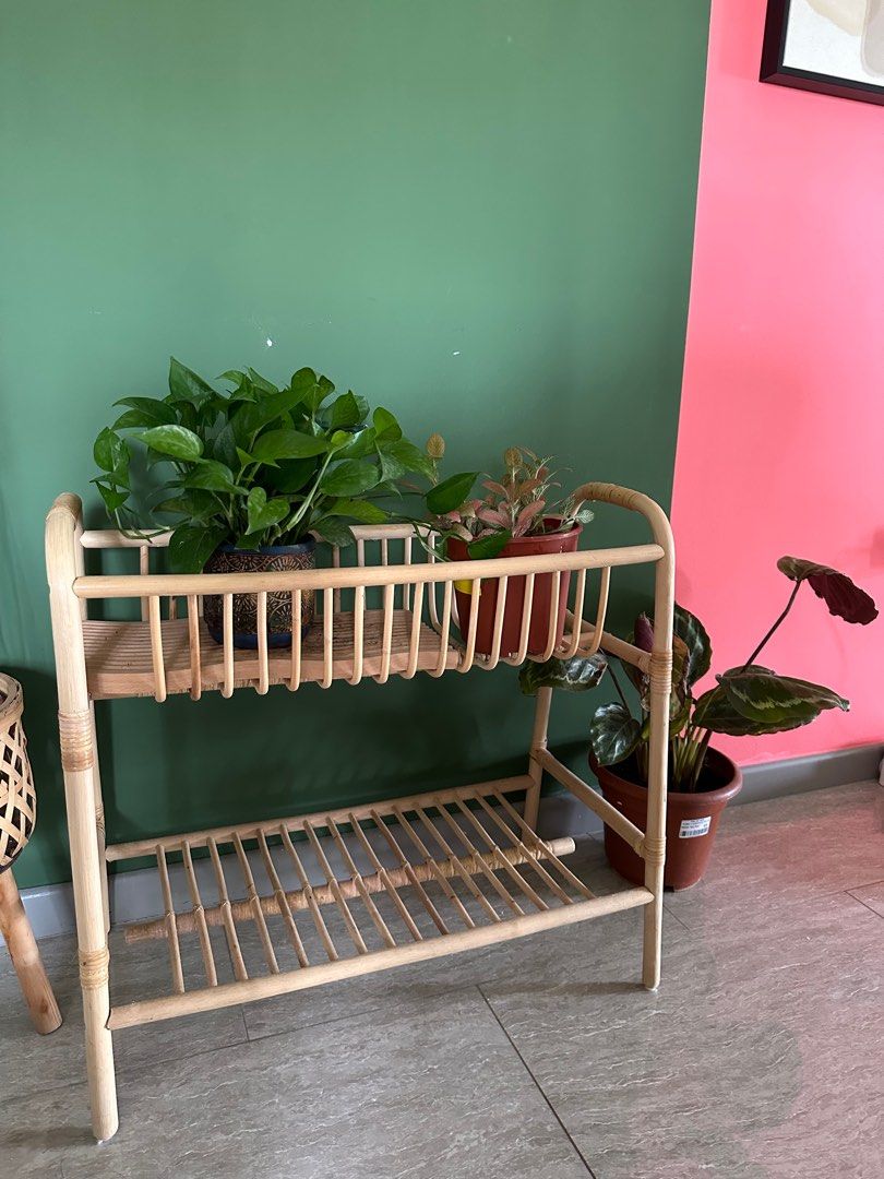 IKEA Plant rack/Plant stand, rattan, Furniture & Home Living, Outdoor
