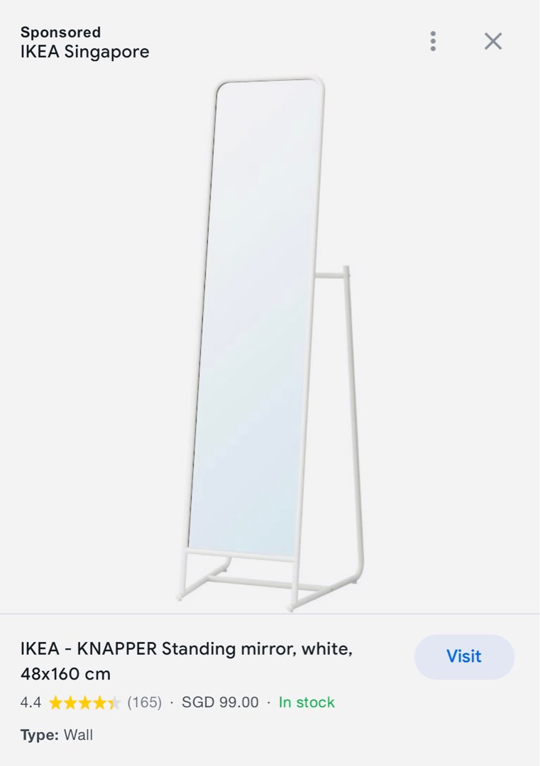 Ikea Standing Mirror, Furniture & Home Living, Home Decor, Mirrors on