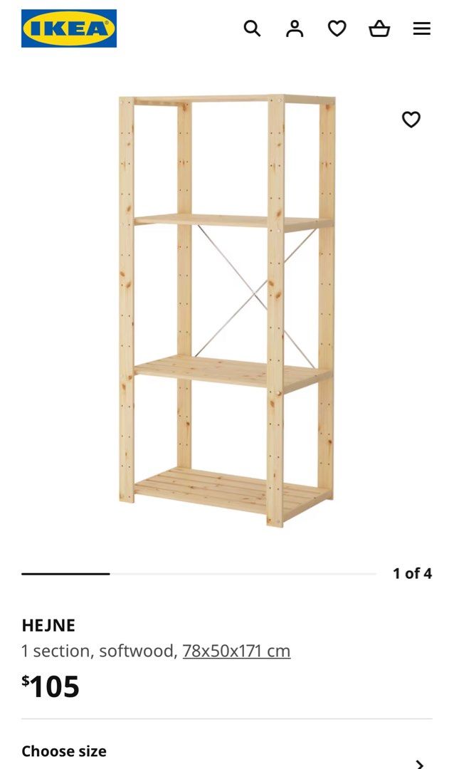 IKEA wooden Shelf Storage shelf, Furniture & Home Living, Furniture