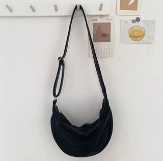 japanese dumpling bag uniqlo style leather black