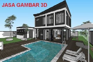 Jasa Gambar Desain Arsitek dan Struktur Modeling 3Dimensi Bangunan Rumah Tinggal Kantor Toko Showroom Pabrik Gudang Pom Bensin Masjid Apotek Klinik Kos-kosan Obyek 3D