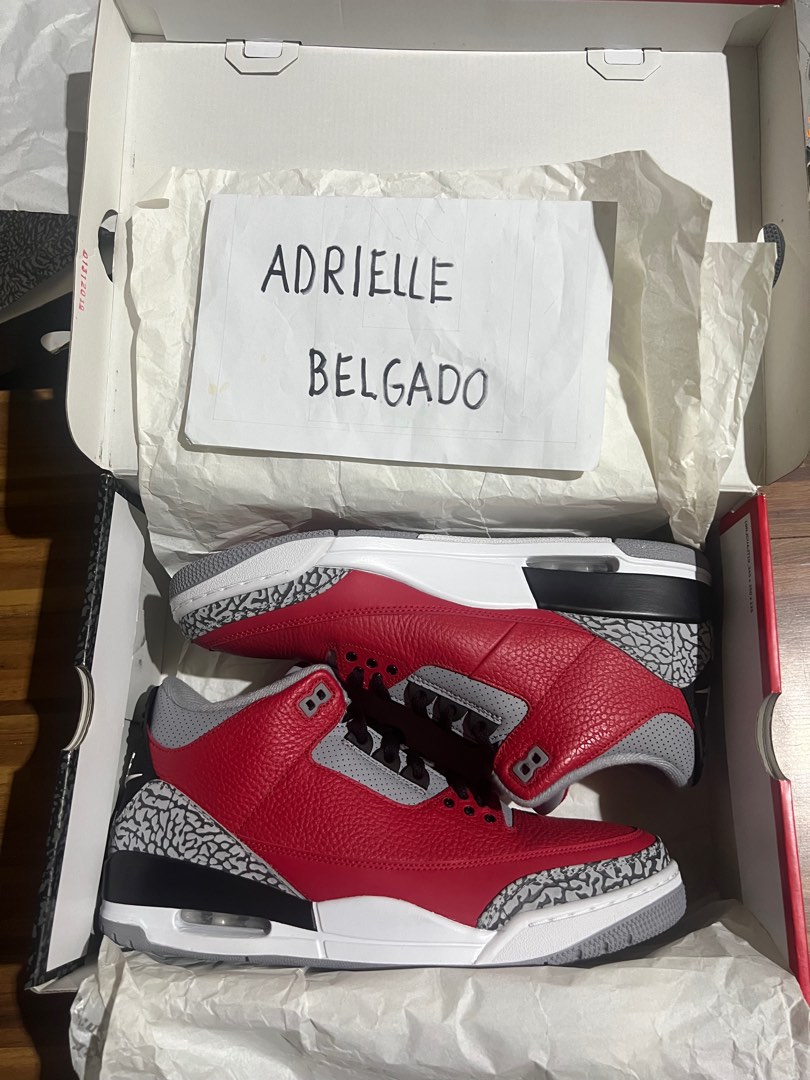 mens jordan 3 retro fire red cement