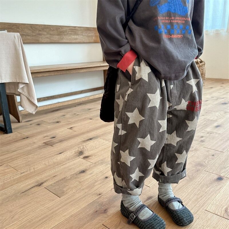 Kids washed cotton harem pants stars letters printed loose Trousers Boys  Girls casual pants, 兒童＆孕婦用品, 嬰兒及小童流行時尚- Carousell