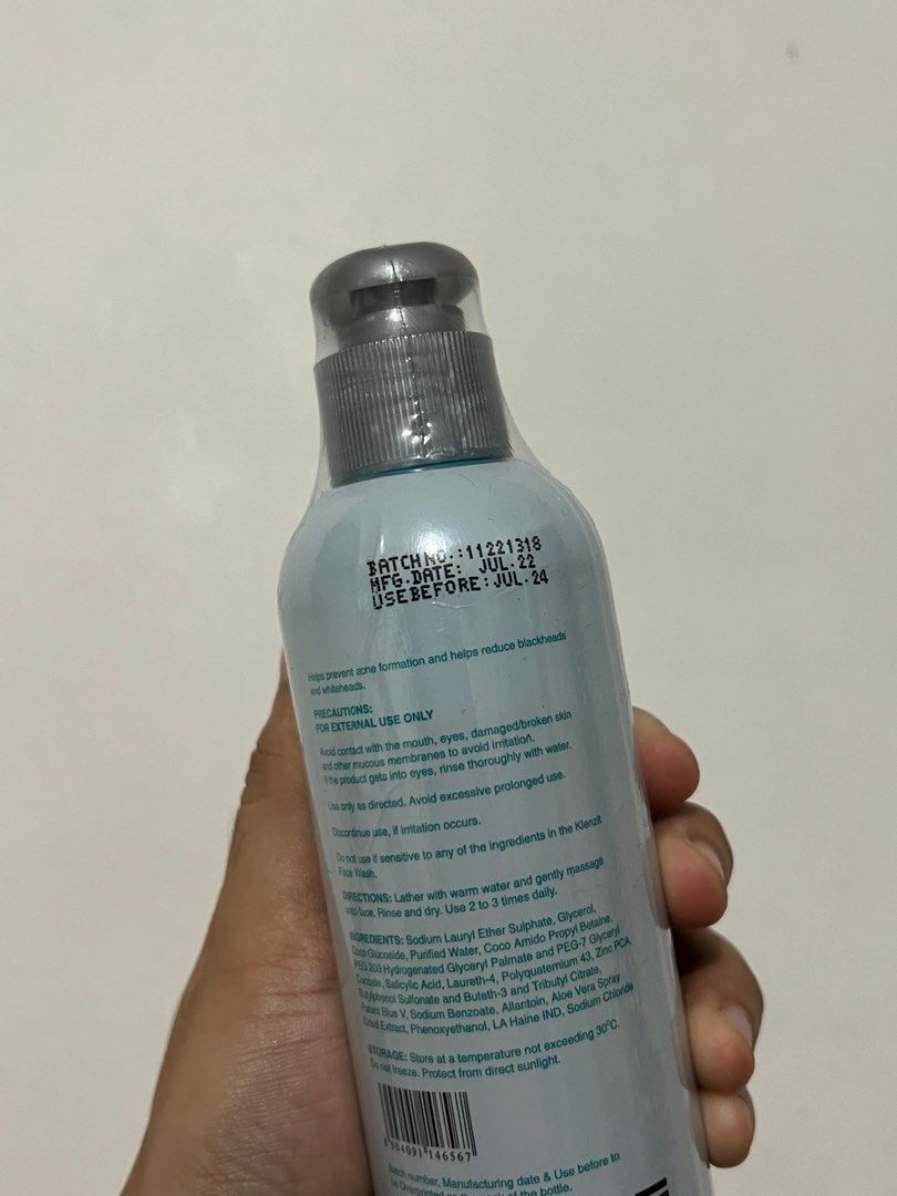 Klenzit Face Wash 200ml Salicylic Acid Cleanser (SEALED), Beauty