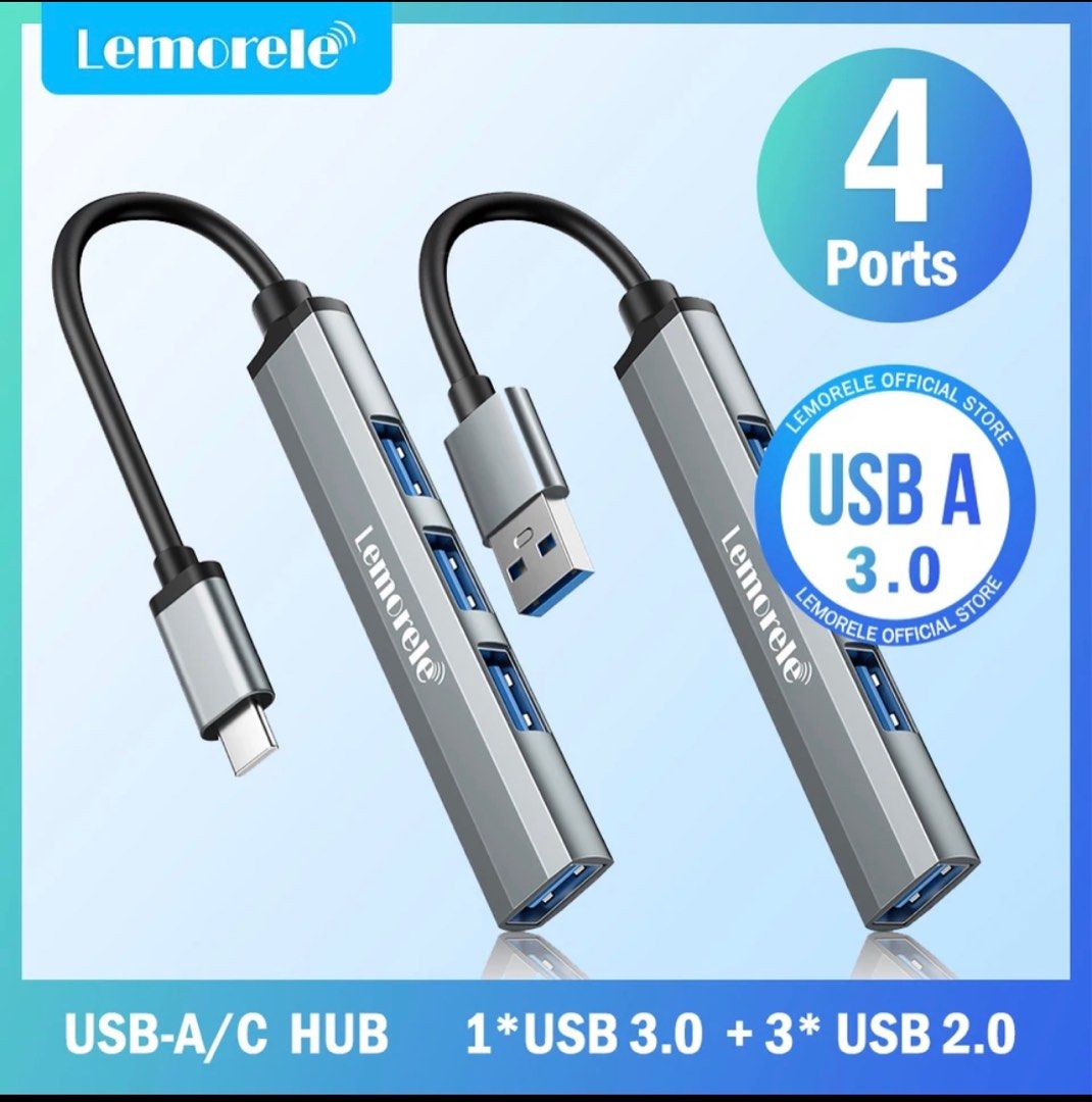 2023 Hot Sale USB High Speed Hub Type C to USB 4 Port Multi Splitter  Adapter 4 in 1 USB 3.0 Hub OTG Type-C Hub for MacBook PRO PC Computer  Accessories 