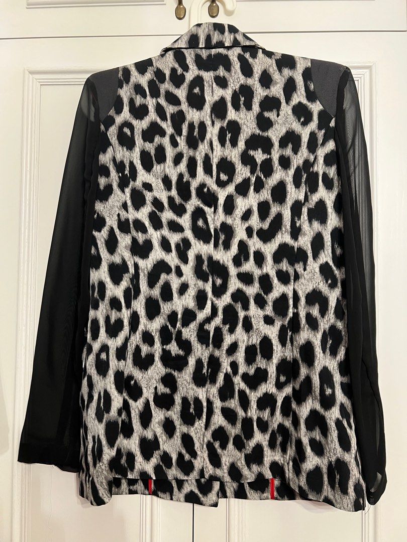 White leopard cheap print jacket