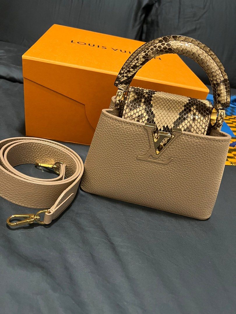 Louis Vuitton Python-Trimmed Capucines Mini - Luxury Helsinki