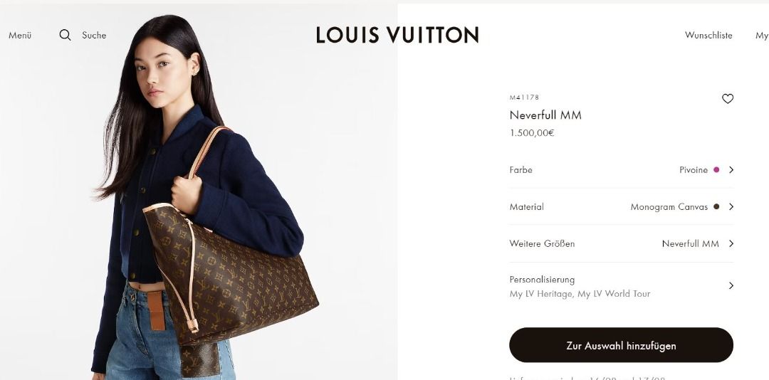 Louis Vuitton Neverfull My LV Heritage Monogram Tote Bag