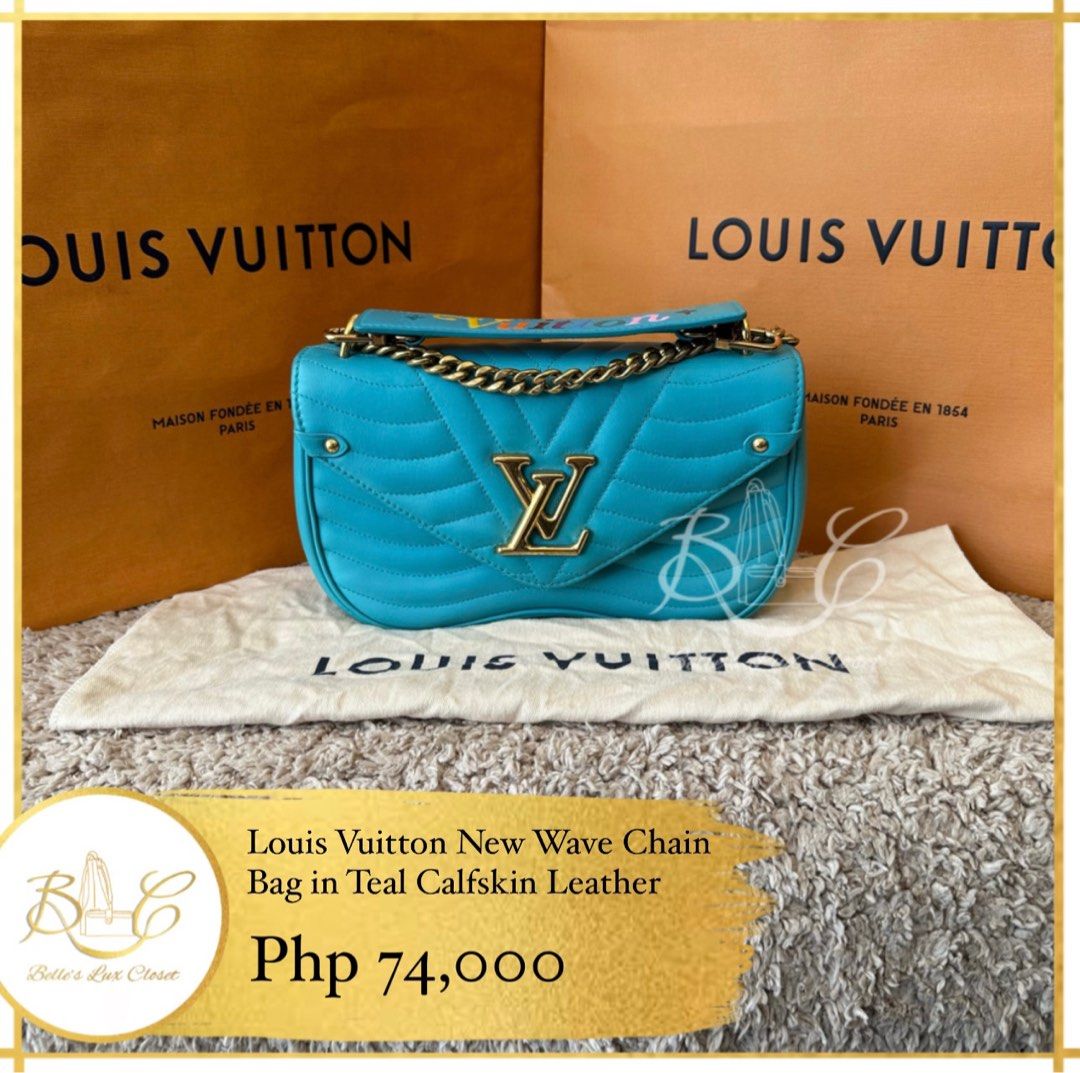 Preloved Louis Vuitton Blue Quilted Leather New Wave Chain PM Bag