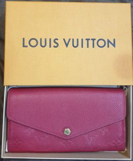 Louis Vuitton Empreinte Sarah Long Wallet Black Optional Chain Purse WOC